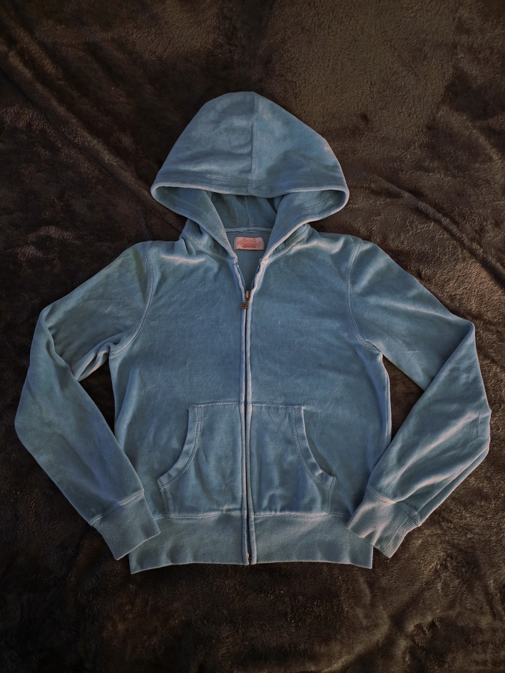 Velour Zip Hoodie & Jogger Set - Light Blue - Picture 3 of 9